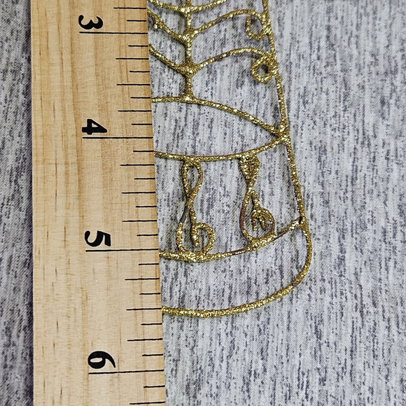 Vintage Christmas Angel Ornament Twisted Wire Gold Glitter Sparkle Metal Retro - Picture 11 of 11